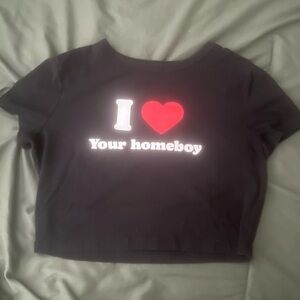 I heart your homeboy crop top